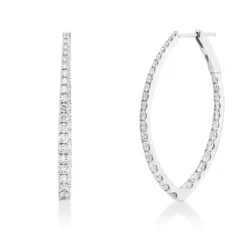 Creolen aus 750 Gold Weißgold 64 Brillanten 2,32ct TW-SI 37x2,3mm