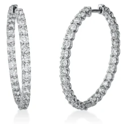 Creolen aus 750 Gold Weißgold 60 Brillanten 3,33ct TW-SI 30,3x2,5mm