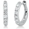 Creolen aus 750 Gold Weißgold 16 Brillanten 0,6ct TW-VSI 14,4x2,6mm
