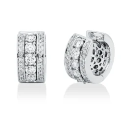 Creolen aus 750 Gold Weißgold 56 Brillanten 1,05ct TW-VSI 15,3x7,3mm