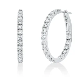 Creolen aus 750 Gold Weißgold 44 Brillanten 2,24ct TW-SI 24,8x2,4mm
