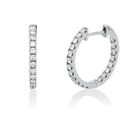 Creolen aus 750 Gold Weißgold 40 Brillanten 0,62ct W-SI 16,2x1,6mm