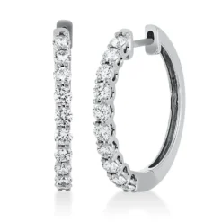 Creolen aus 750 Gold Weißgold 20 Brillanten 0,79ct TW-SI 20,3x2,2mm