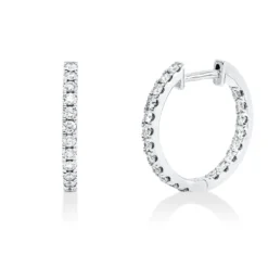 Creolen aus 750 Gold Weißgold 40 Brillanten 0,6ct W-SI 16,5x1,8mm