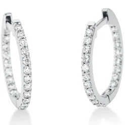 Creolen aus 750 Gold Weißgold 40 Brillanten 0,3ct TW-SI 15,6x1,4mm