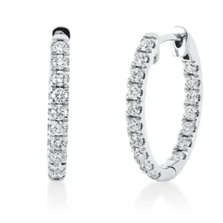 Creolen aus 750 Gold Weißgold 34 Brillanten 0,96ct TW-SI 19,6x2,5mm