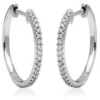 Creolen aus 750 Gold Weißgold 42 Brillanten 0,26ct TW-VSI 19,6x1,5mm