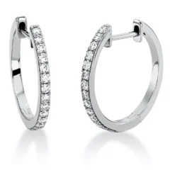Creolen aus 750 Gold Weißgold 28 Brillanten 0,36ct TW-SI 17,3x1,6mm