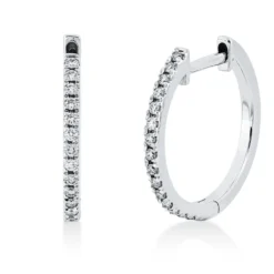 Creolen aus 750 Gold Weißgold 30 Brillanten 0,13ct W-SI 14,3x1,3mm