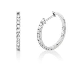 Creolen aus 750 Gold Weißgold 24 Brillanten 0,37ct TW-SI 17,3x1,7mm