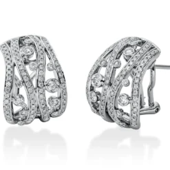 Creolen aus 750 Gold Weißgold 160 Brillanten 0,95ct TW-VSI