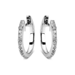 Creolen aus 750 Gold Weißgold 36 Brillanten 0,19ct TW-SI 15,9x1,4mm
