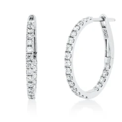 Creolen aus 750 Gold Weißgold 46 Brillanten 0,65ct TW-SI 19,7x1,6mm