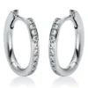 Creolen aus 750 Gold Weißgold 24 Brillanten 0,15ct TW-SI 13,3x1,8mm