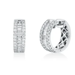 Creolen aus 750 Gold Weißgold 78 Diamanten 1,01ct TW-SI 15,3x2mm