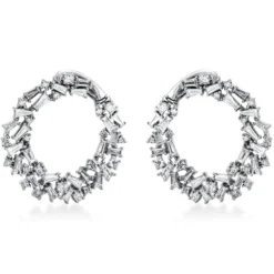 Creolen aus 750 Gold Weißgold 92 Diamanten 2,12ct TW-SI 26,1x3,3mm