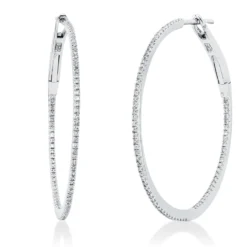 Creolen aus 750 Gold Weißgold 164 Diamanten 0,31ct TW-SI 31,7x1mm