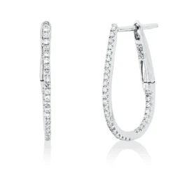 Creolen aus 750 Gold Weißgold 68 Diamanten 0,21ct TW-SI 19x1mm
