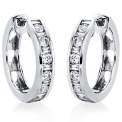 Creolen aus 750 Gold Weißgold 26 Diamanten 0,83ct TW-SI 18x2,3mm