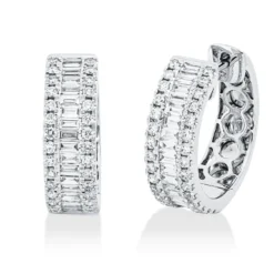 Creolen aus 750 Gold Weißgold 95 Diamanten 0,63ct TW-SI 13,8x4,5mm