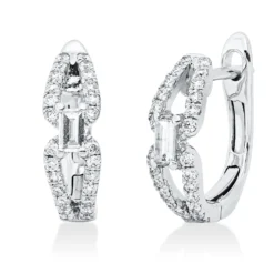 Creolen aus 750 Gold Weißgold 54 Diamanten 0,44ct TW-VSI/SI 13,2x4mm