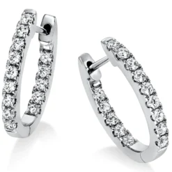 Creolen aus 950 Platin 28 Brillanten 0,59ct TW-SI 16,8x2mm