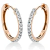 Creolen aus 750 Rotgold 30 Brillanten 0,33ct TW-SI 16,5x1,6mm Fassung rhodiniert