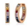 Creolen aus 750 Rotgold 38 Saphire 3,67ct mehrfarbig 176 Brillanten 0,65ct TW-SI