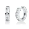 Creolen aus 585 Weißgold 12 Diamanten Prinzess-Schliff 1,14ct TW-SI 15x3,7mm