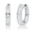 Creolen aus 750 Weißgold 33 Diamanten Trapez-Schliff 0,31ct TW-SI 13,8x3,2mm