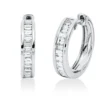 Creolen aus 750 Weißgold 26 Diamanten Baguette-Schliff 0,58ct TW-SI 14,9x3,4mm