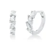 Creolen aus 750 Weißgold 8 Diamanten Navette-Schliff 0,39ct TW-PI 11,9x2,9mm