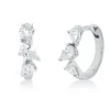 Creolen aus 750 Weißgold 6 Diamanten Tropfen-Schliff 0,48ct TW-PI 11,8x4mm