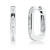 Creolen aus 750 Weißgold 14 Diamanten Baguette-Schliff 1,14ct TW-VSI 24,2x3,8mm