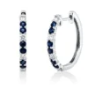 Creolen aus 750 Weißgold 12 Saphire 0,58ct blau 8 Brillanten 0,27ct TW-VSI/SI