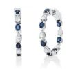 Creolen aus 750 Weißgold 14 Saphire 2,94ct blau mit Diamanten 28,9x3,3mm