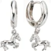 Creolen Creole Ohrringe Pferd Pferde, 925 Silber, Klappmechanik, Damen