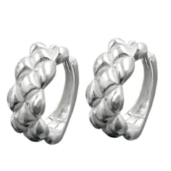 Creolen Creole Ohrringe 15x6mm 925 Silber teilmatt Ohrschmuck Damen