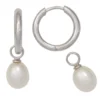 Creolen Klappcreolen 16,8mm rund 925 Silber (ohne Perlen-Einhänger)