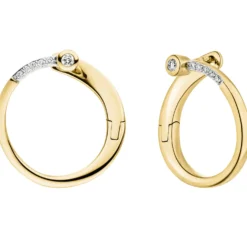 Creolen Ø 19,8mm aus 585 Gold Gelbgold mit 12 Diamanten Brillanten 0,125 Ct W-SI