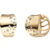 Creolen 10mm Klappcreolen 34 Diamanten 0.26Ct W/SI breit gewölbt 585 Gelbgold