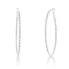 Creolen schmal aus 750 Weißgold 130 Brillanten 0,5ct TW-SI 34,8x1,4mm