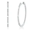 Creolen schmal aus 750 Weißgold 80 Diamanten 0,71ct TW-SI 34,2x1,5mm