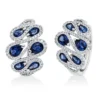Creolen 750 Weißgold 12 Saphire 3,6ct blau 212 Brillanten 0,85ct TW-SI 22x15,5mm
