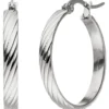 Creolen 26x3,6mm aus Edelstahl mit Muster Ohrringe Ohrschmuck Damen
