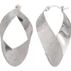 Creolen 5,6x35,4mm Möbiusband 925 Silber mattiert Klappcreolen Ohrschmuck Damen