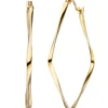 Creolen 41,9x43mm Ohrringe Rhombus eckig aus 925 Silber Gelbgold vergoldet