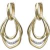 Creolen 14,3x28,2mm 925 Silber 2-teilig gold vergoldet 10 Zirkonia Ohrhänger