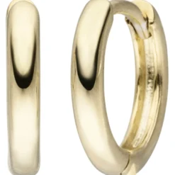 Creolen 14,3x28,2mm 925 Silber 2-teilig gold vergoldet 10 Zirkonia Ohrhänger