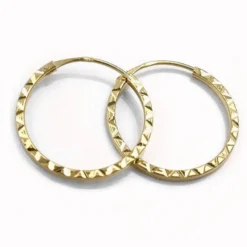 Creole Ohrringe Ohrschmuck aus 375 Gold Gelbgold diamantiert für Damen
